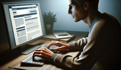 Eine Person die eine Website mit einem Baukasten erstellt