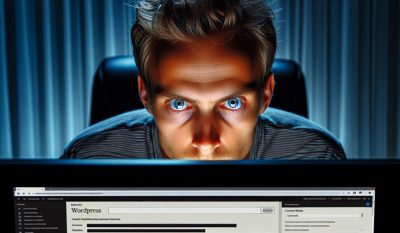Eine Person die eine Website auf WordPress erstellt