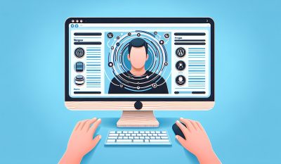 Wordpress Theme und Plugins auf einem Computerbildschirm